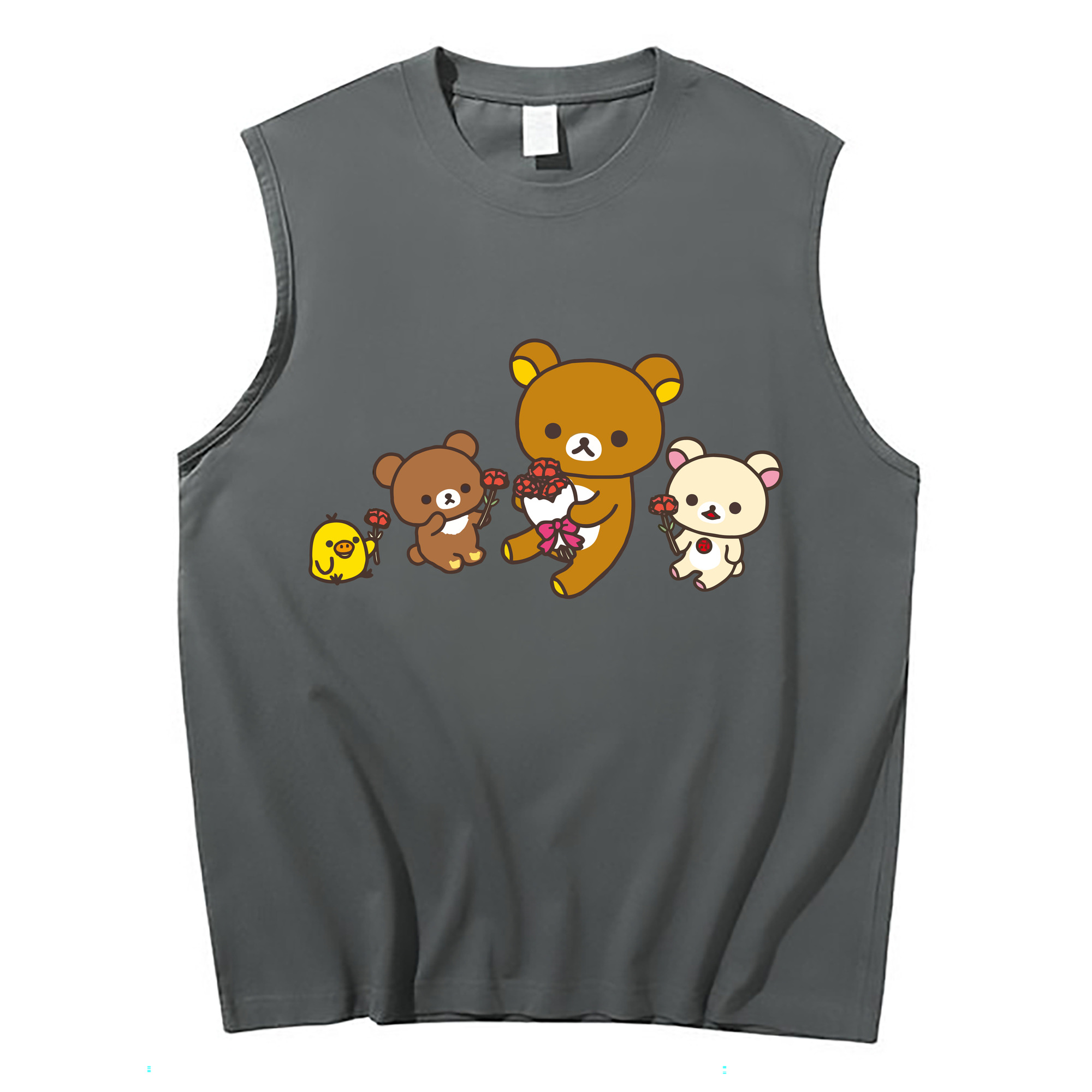 （画像用） リラックマ リラックマ キイロイトリ Rilakkuma Korilakkuma Kiiroitori コットン100％タンクトップ（フロントプリント）